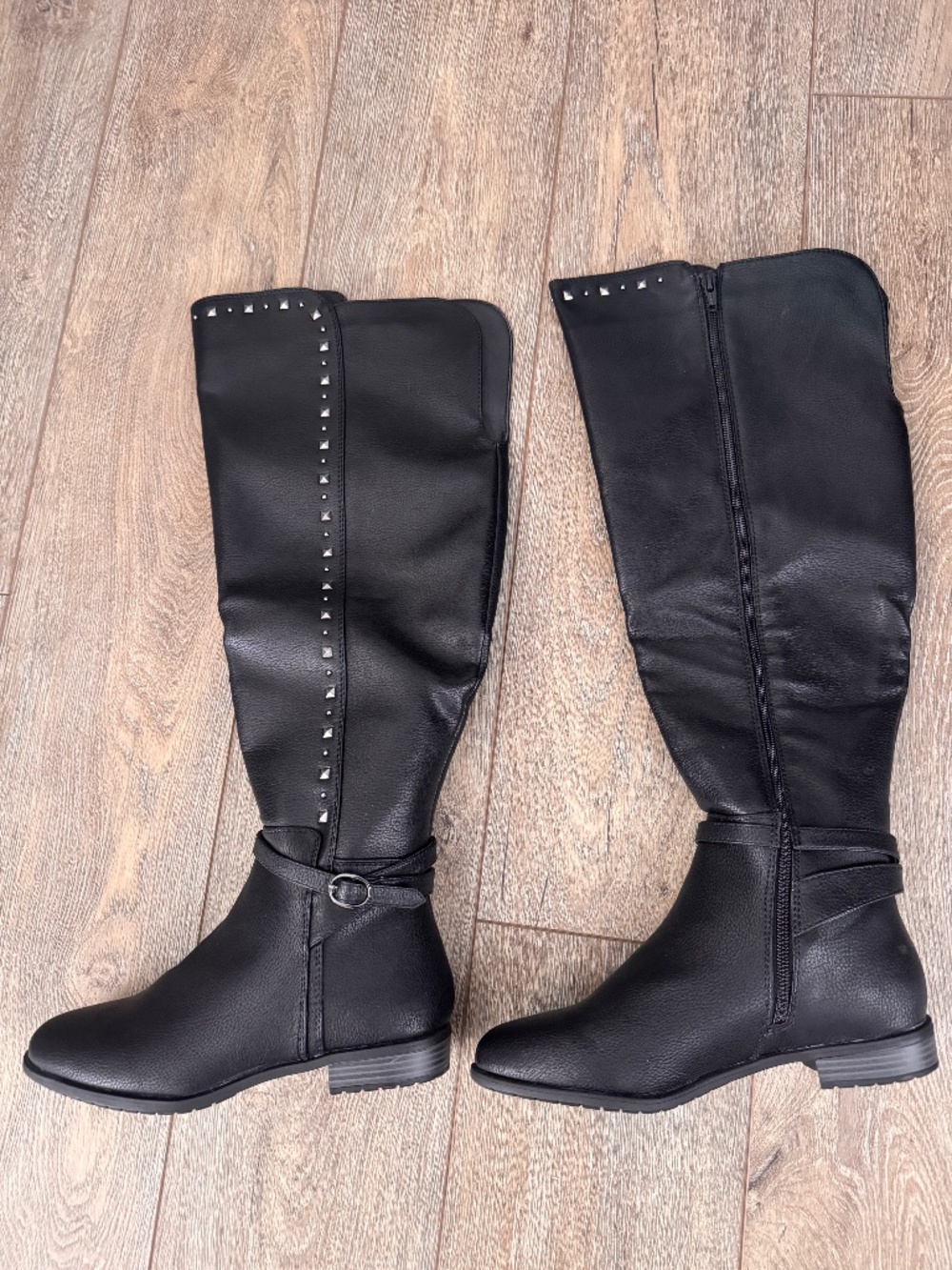 Rialto Black Vegan Wide Calf OTK Boots New